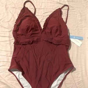 Cupshe raspberry one piece bathing suit